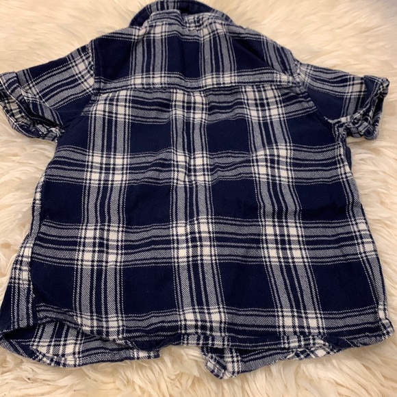 Next 82 Flannel Short-Sleeve Blue Button Shirt & DarkBlue Skinny Jeans in 12-18M - Picture 3 of 11